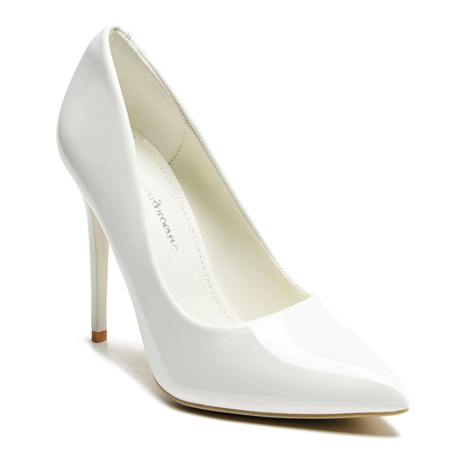 hingswink Womens White High Heels 4 Inch Closed Pointed Toe Pumps Stiletto Heels for Women Dress Sexy Wedding Pumps White7.5